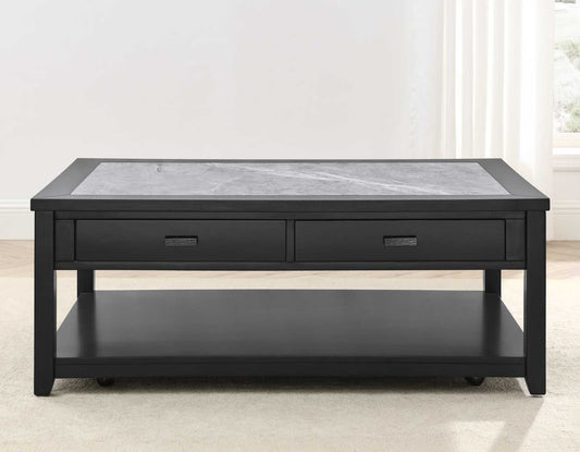 Garvine, Cocktail Table, Sintered Stone, Castered