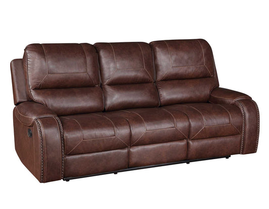 Keily Sofa, Manual Reclining, Drop-Down Console, Brown