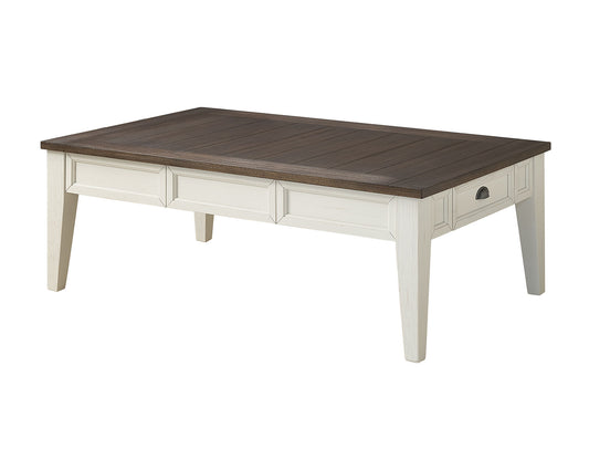 Cayla, Cocktail Table, Dark Oak/White