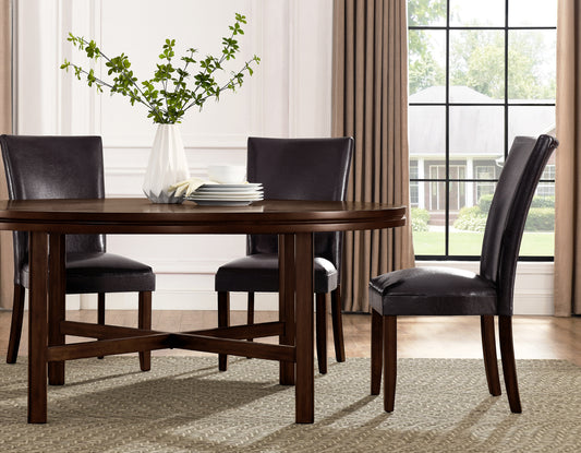 Hartford 72 inch table 7 Piece Set, Brown Chairs