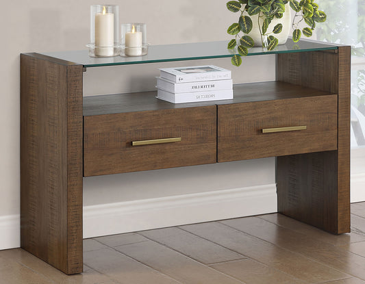 Garland, Sofa Table, Glass Top, Toffee Finish