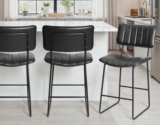 Tribeca 24″ Commercial Grade Counter Stool, Black