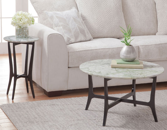 Hoxley 3-Piece Green Onyx Round Table Set