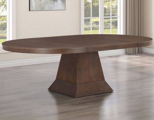 Vaughn 60-96″ Table with 2-18″ Leaves, Coffee Finish