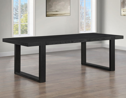 Reid 77-95″ Dining Table with 18″ Leaf, Black Finish