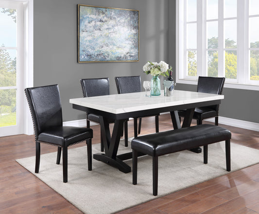 TANNER FAUX CARRERA DINING TABLE