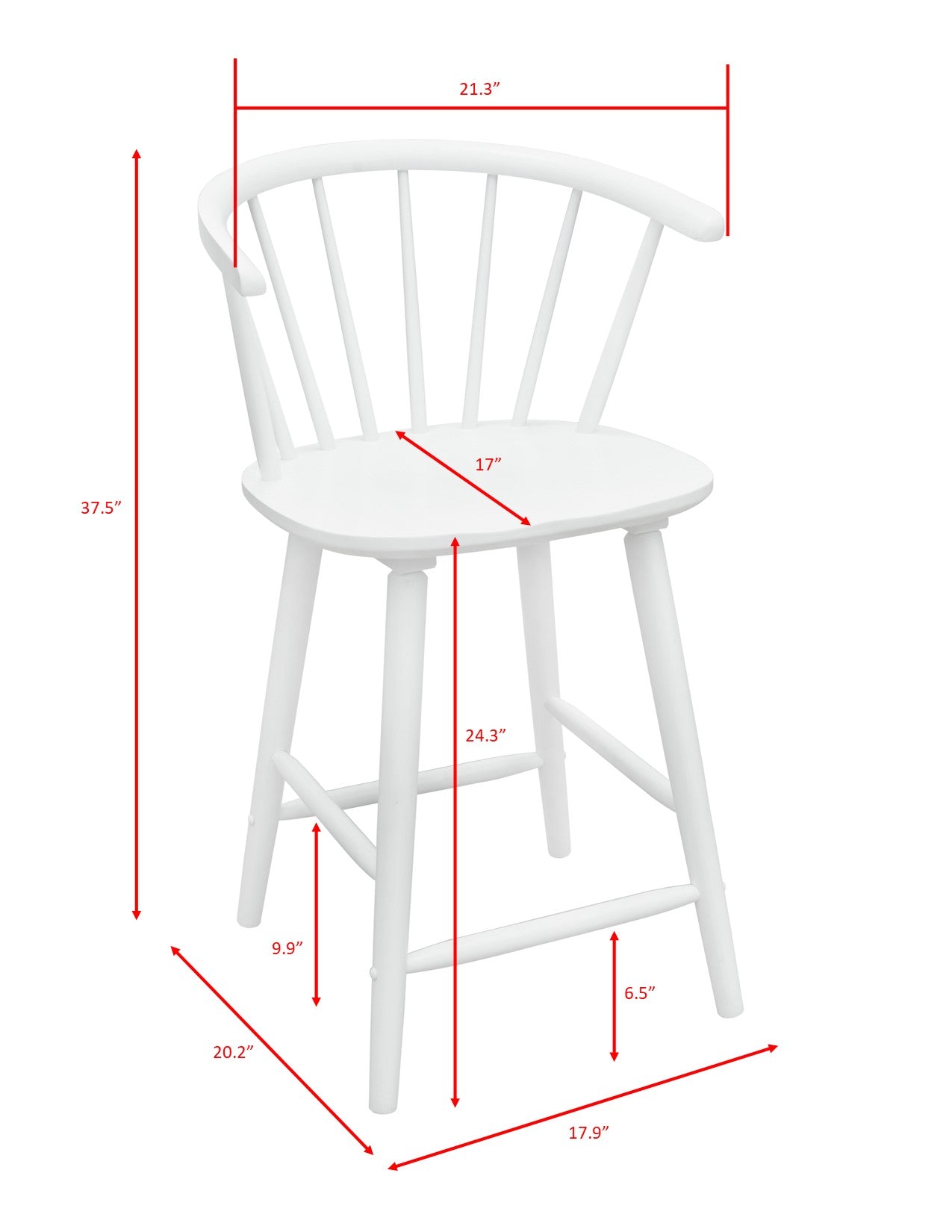 JANNA COUNTER HEIGHT STOOL-WHITE
