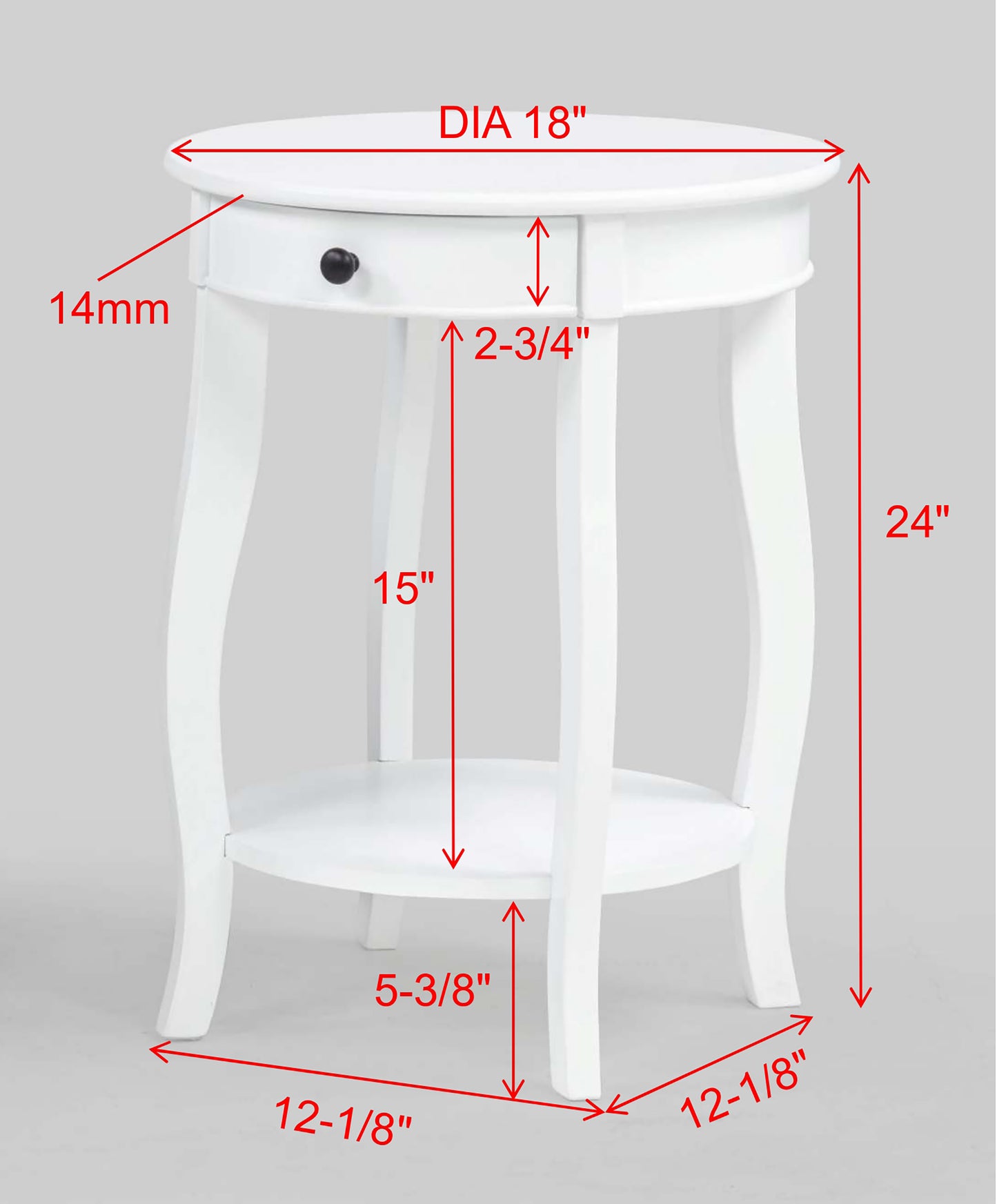 JACIE CHAIRSIDE TABLE WHITE