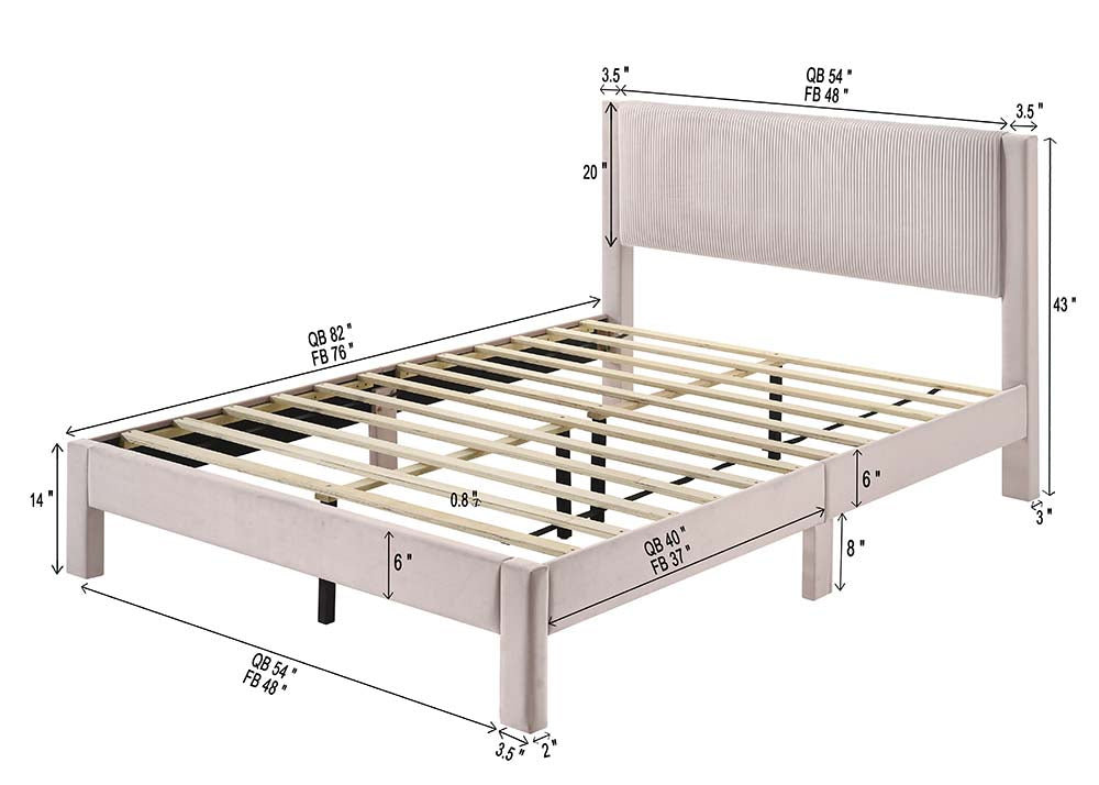 LUCIA QUEEN BED PINK