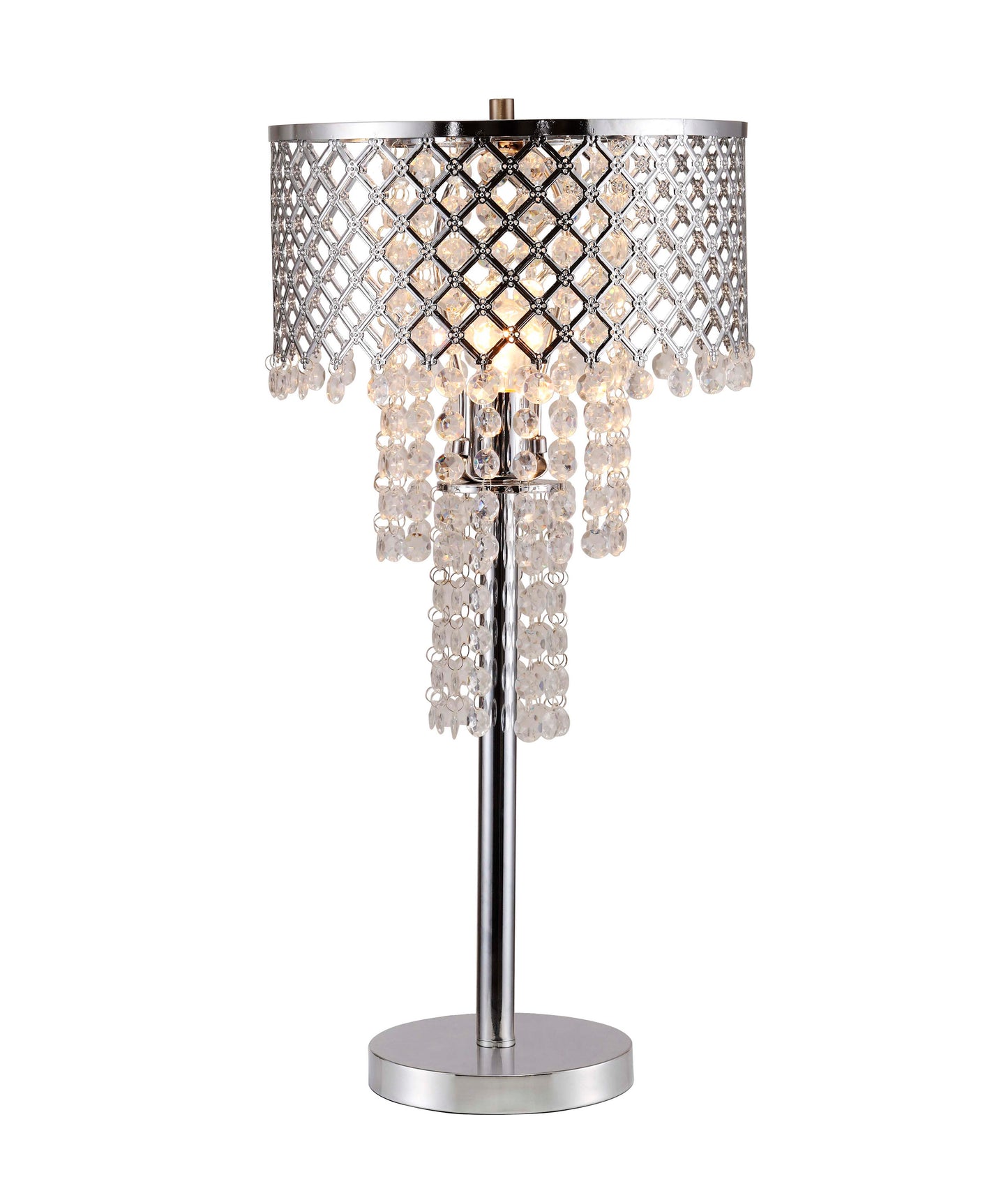 CRYSTAL ON MESH TABLE LAMP 28"H