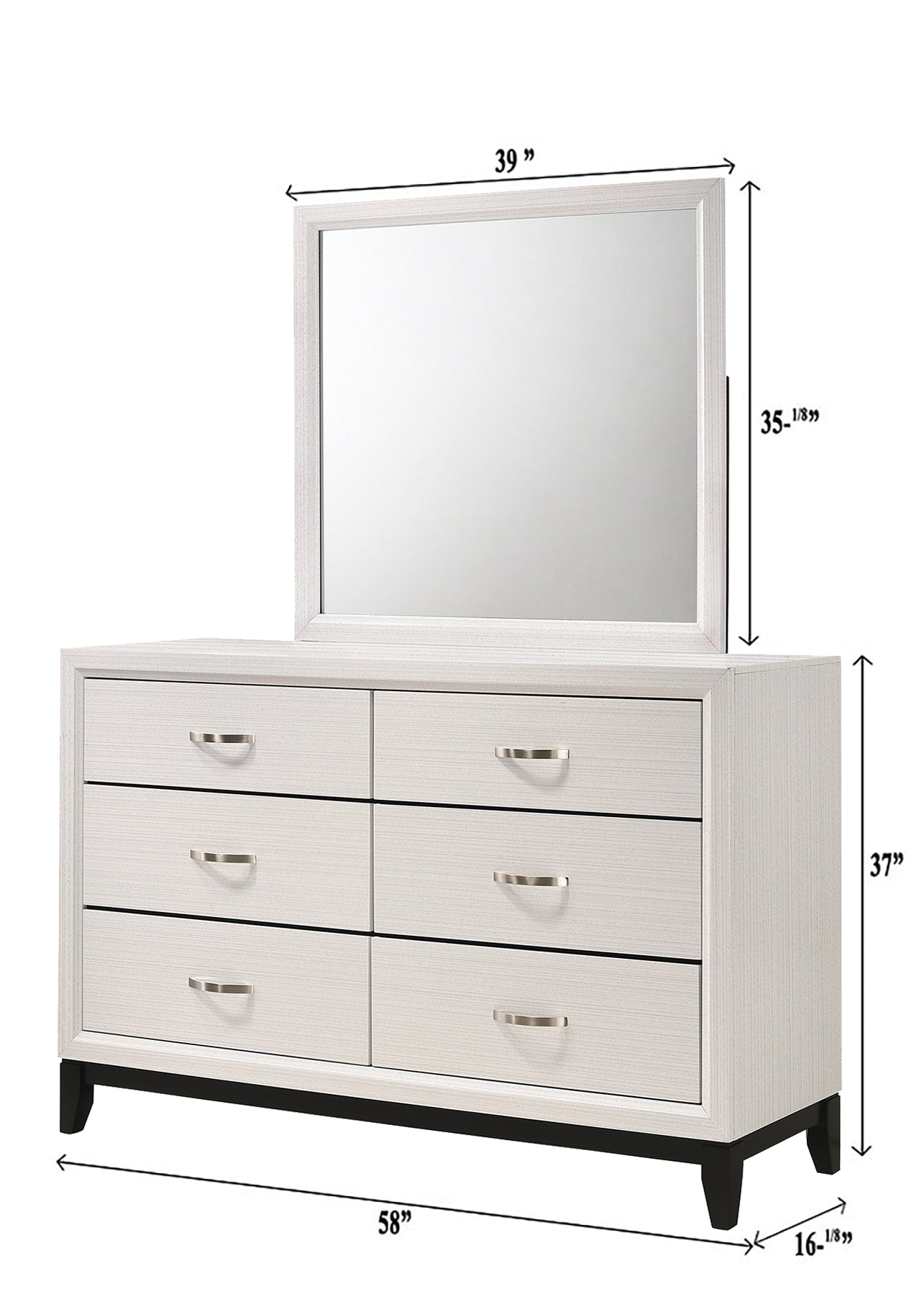 AKERSON DRESSER MIRROR CHALK
