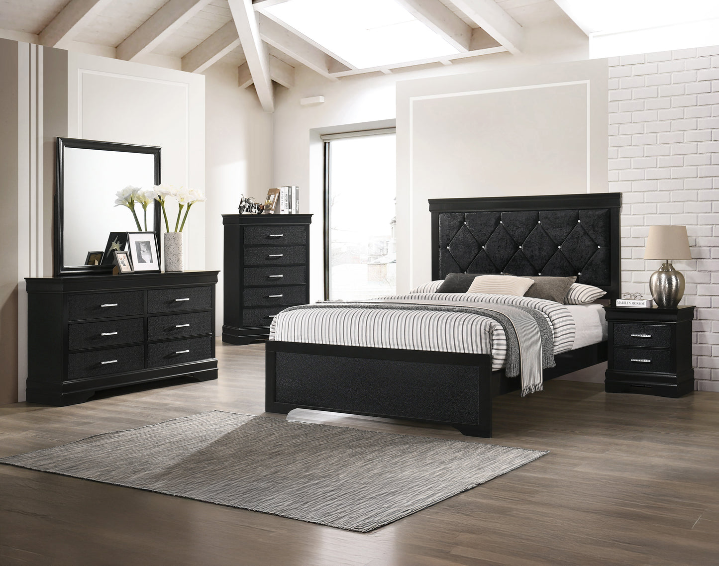 AMALIA DRESSER MIRROR BLACK