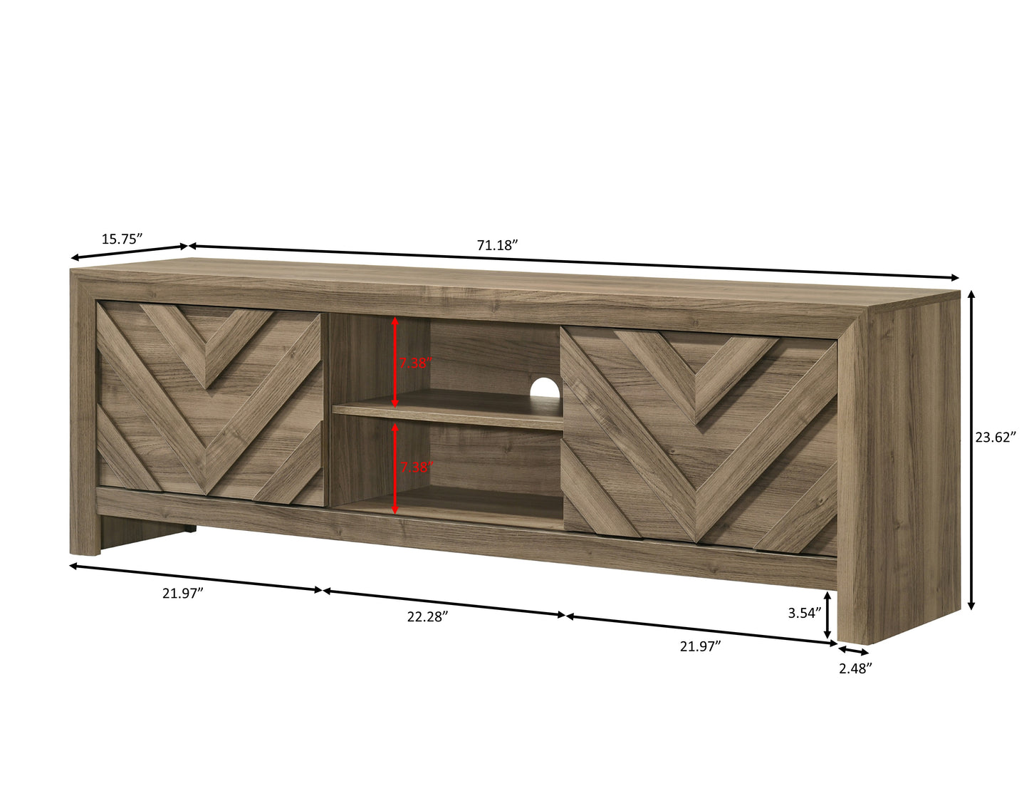 VALOR TV STAND-LIGHT BROWN