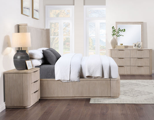 Henry Reeded Bedroom, Tan Finish
