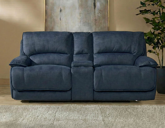 Olsen Console Loveseat, Dual-Power Zero-Gravity Modular Reclining, Indigo
