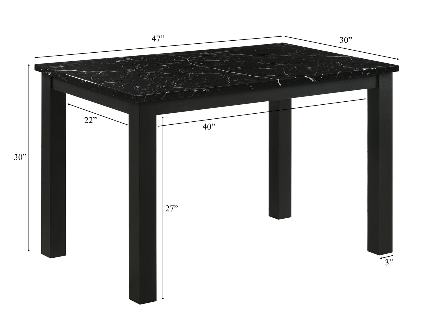 RESIA DINING TABLE-BLACK