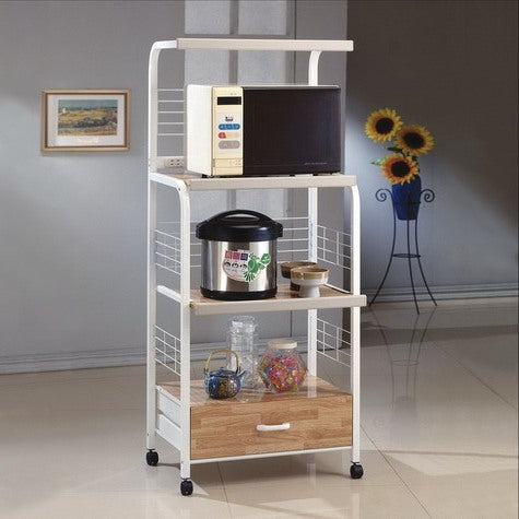 KITCHEN SHELF ON CASTERS WHITE Smyrna Furniture Outlet