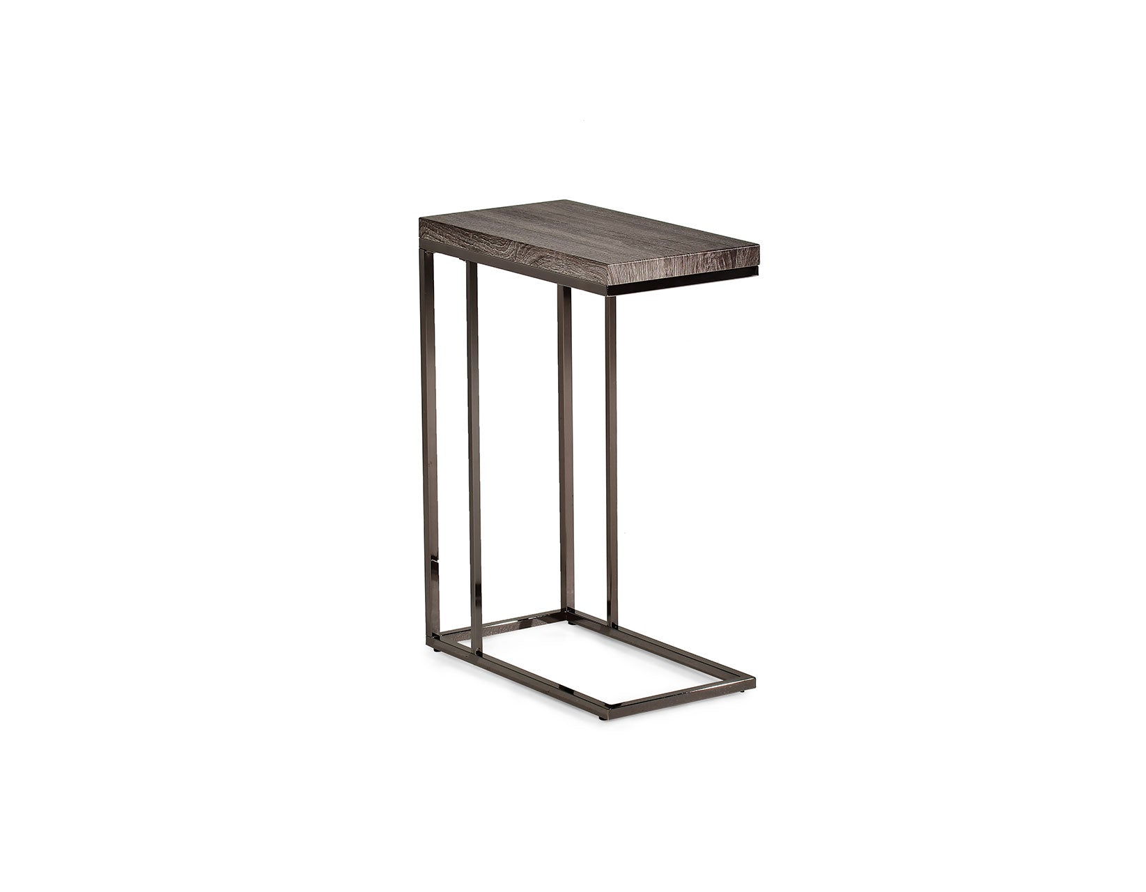 Lucia Chairside End Table, Gray/Black Nickel Smyrna Furniture Outlet