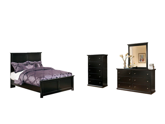 Maribel Full Panel Bed with Mirrored Dresser and Chest Smyrna Furniture Outlet