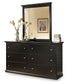 Maribel Queen/Full Panel Headboard with Mirrored Dresser Smyrna Furniture Outlet