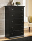 Maribel Twin Panel Headboard with Mirrored Dresser, Chest and 2 Nightstands Smyrna Furniture Outlet