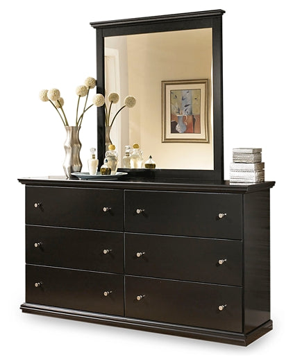 Maribel Twin Panel Headboard with Mirrored Dresser Smyrna Furniture Outlet