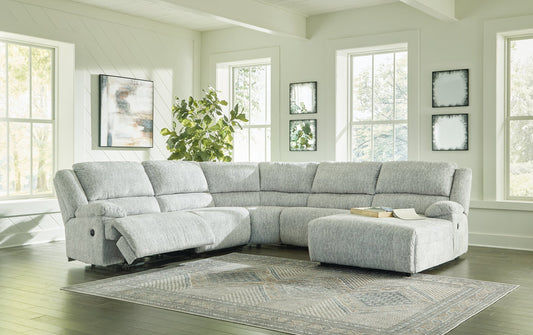 McClelland 5-Piece Reclining Sectional with Chaise Smyrna Furniture Outlet