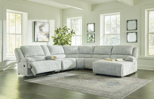 McClelland 6-Piece Reclining Sectional with Chaise Smyrna Furniture Outlet