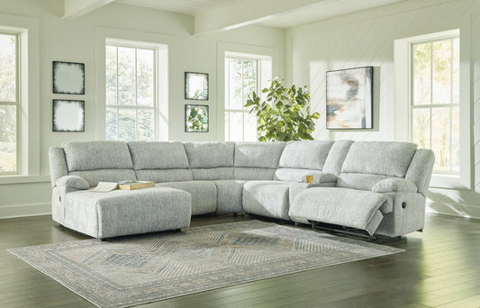 McClelland 6-Piece Reclining Sectional with Chaise Smyrna Furniture Outlet