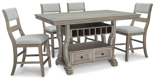 Moreshire Counter Height Dining Table and 4 Barstools Smyrna Furniture Outlet