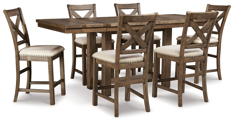 Moriville Counter Height Dining Table and 6 Barstools Smyrna Furniture Outlet