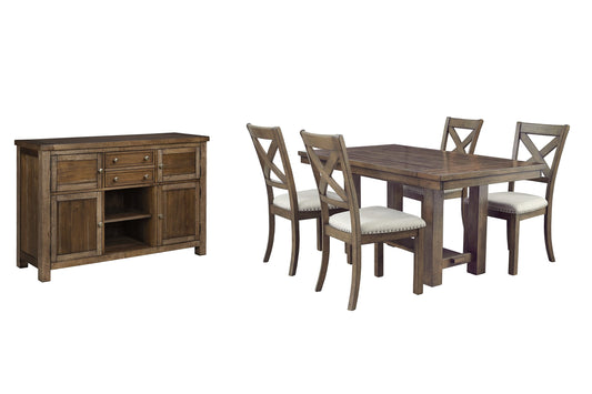 Moriville Dining Table and 4 Chairs with Storage Smyrna Furniture Outlet
