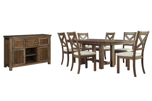 Moriville Dining Table and 6 Chairs with Storage Smyrna Furniture Outlet