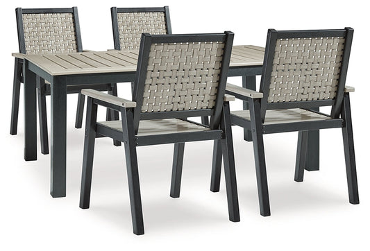 Mount Valley Outdoor Dining Table and 4 Chairs Smyrna Furniture Outlet