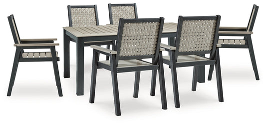 Mount Valley Outdoor Dining Table and 6 Chairs Smyrna Furniture Outlet