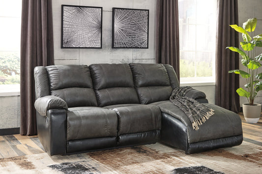 Nantahala 3-Piece Reclining Sectional with Chaise Smyrna Furniture Outlet