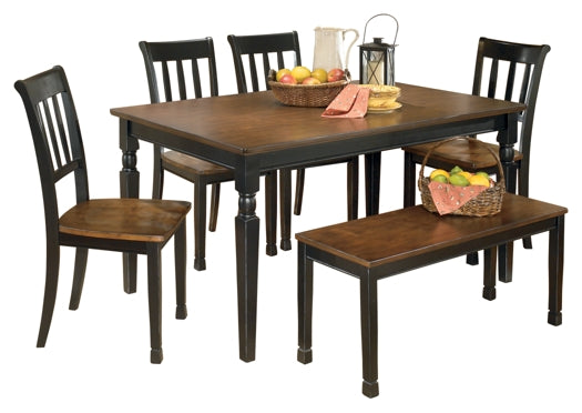 Owingsville Dining Table and 4 Chairs and Bench Smyrna Furniture Outlet