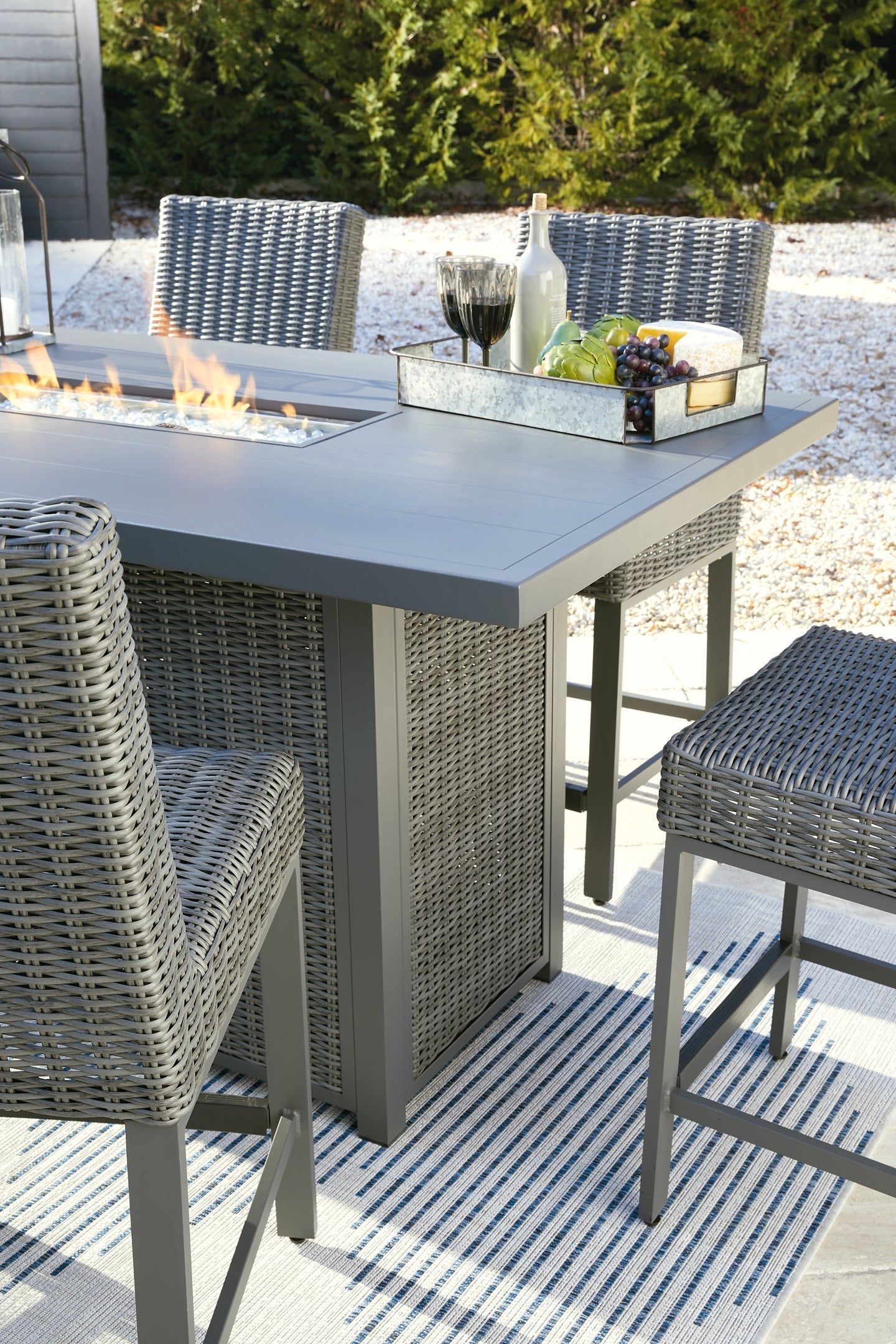 Palazzo Outdoor Counter Height Dining Table with 4 Barstools Smyrna Furniture Outlet