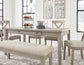 Parellen Dining Table and 4 Chairs and Bench Smyrna Furniture Outlet