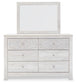 Paxberry Queen Panel Bed with Mirrored Dresser and Chest Smyrna Furniture Outlet