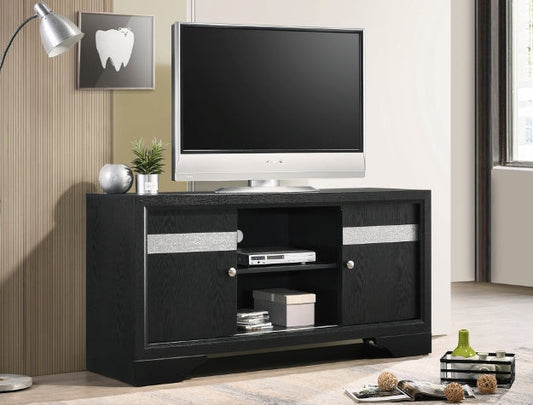 REGATA TV STAND BLACK/SILVER Smyrna Furniture Outlet
