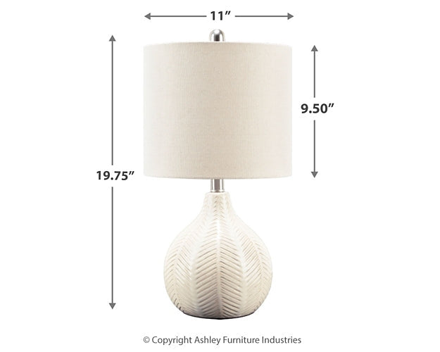 Rainermen Ceramic Table Lamp (1/CN) Smyrna Furniture Outlet