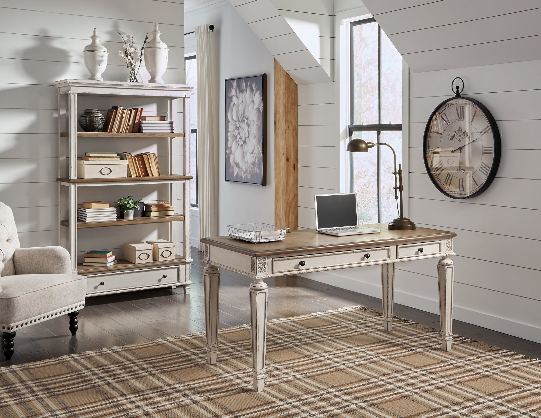 Realyn Home Office Desk and Storage Smyrna Furniture Outlet