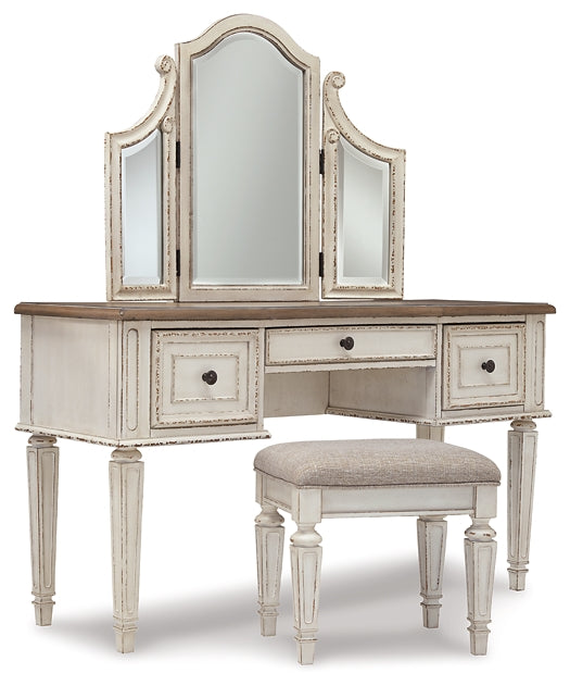 Realyn Vanity/Mirror/Stool (3/CN) Smyrna Furniture Outlet