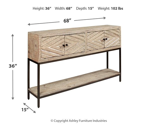 Roanley Console Sofa Table Smyrna Furniture Outlet