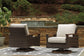 Rodeway South Outdoor Fire Pit Table and 4 Chairs Smyrna Furniture Outlet