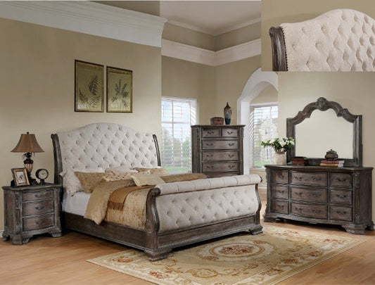 SHEFFIELD GREY SLEIGH BEDROOM Smyrna Furniture Outlet