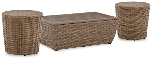 Sandy Bloom Outdoor Coffee Table with 2 End Tables Smyrna Furniture Outlet