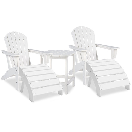 Sundown Treasure 2 Outdoor Adirondack Chairs and Ottomans with Side Table Smyrna Furniture Outlet