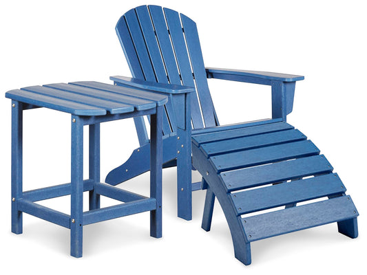 Sundown Treasure Outdoor Adirondack Chair and Ottoman with Side Table Smyrna Furniture Outlet